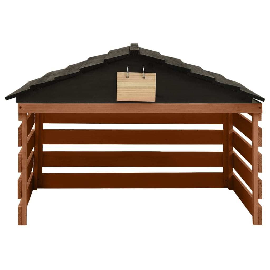 vidaXL Robot tagliaerba garage nero e marrone 78x74x54 cm Immagine del prodotto 