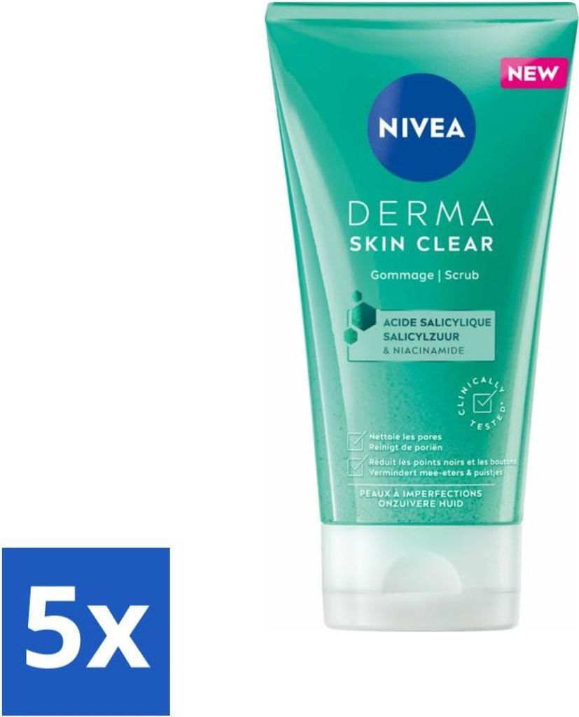 NIVEA – Gesichtspeeling – DERMA Skin Purification – Für unreine Haut – Mit Salicylsäure (AHA) & Niacinamid – Gegen Akne & Mitesser – ...