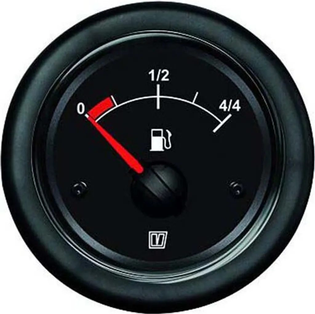 Jauge de carburant Vetus 12V 24V cadran argenté 52mm pour bateau