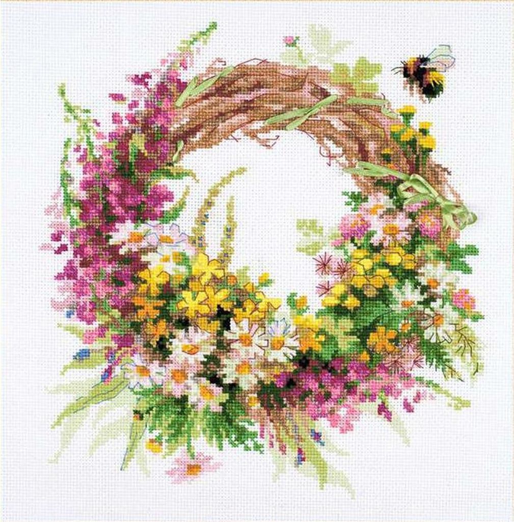 Riolis Kreuzstich-Set, Kranz mit Fireweed nach Zählmuster, Zählmuster