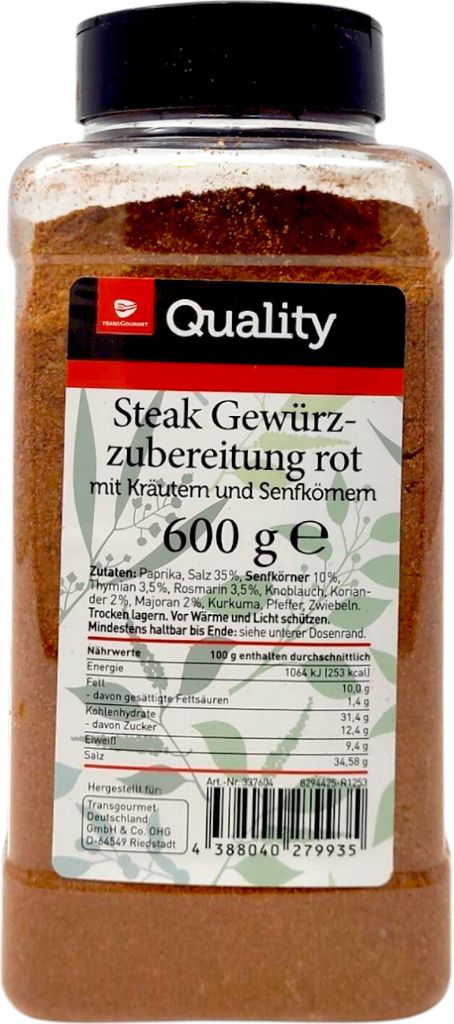 Steakgewürz rot  TGQ      600g Produktbild 