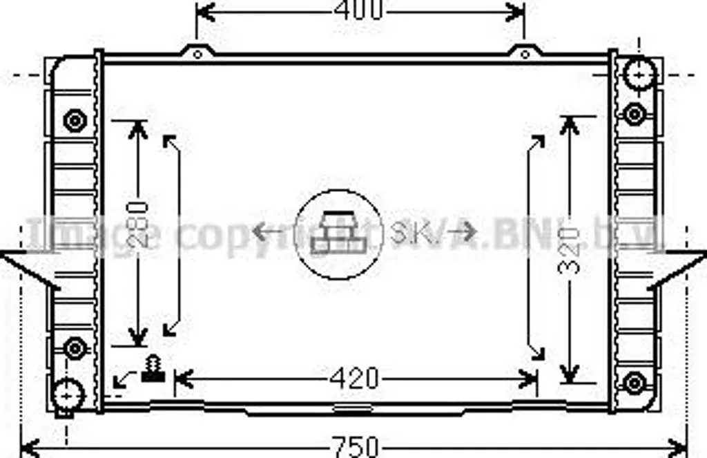 Radiateur de refroidissement eau AVA VO2093 compatible Volvo 850 V70