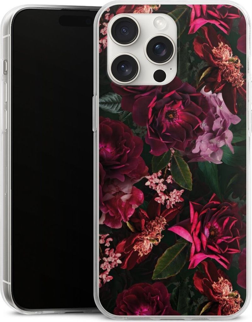 DeinDesign Handyhülle für Apple iPhone 15 Pro Max Silikon Hülle Case Smartphone Schutzhülle Blumen Blüte Rose