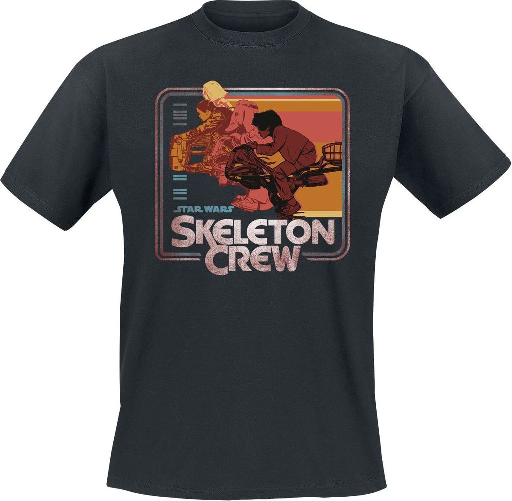Star Wars T-Shirt Herren Skeleton Crew - Retro Riding schwarz M