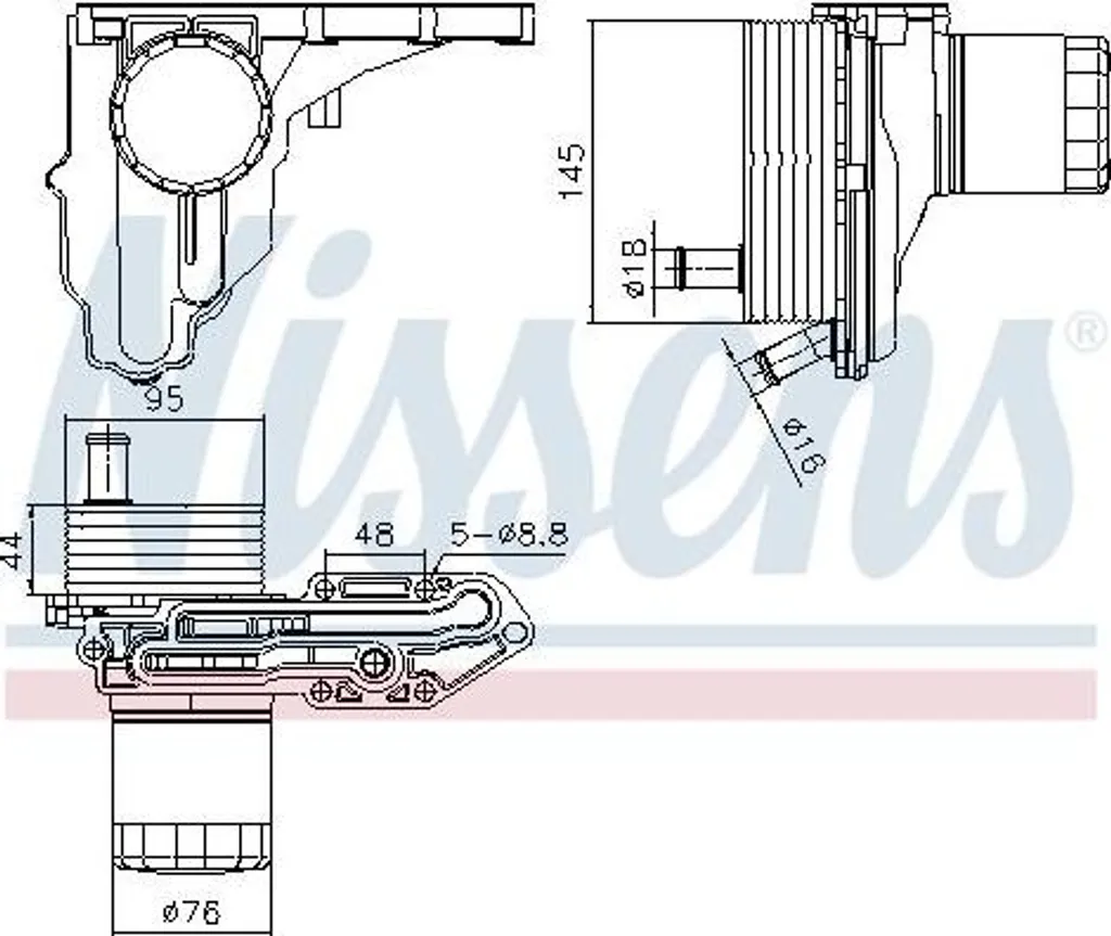 Radiateur d'huile moteur pour Transit - Modèle Nissens 91329 OE 1372757