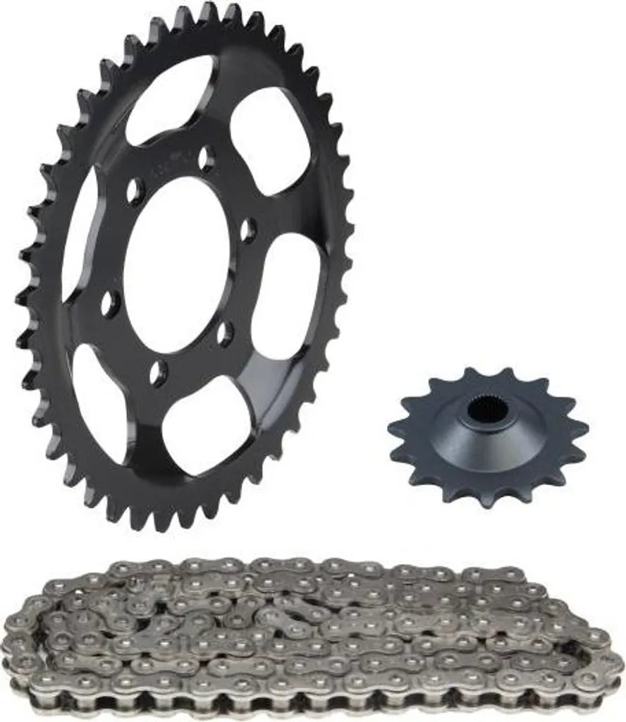 Kit chaîne Zündapp C 50 Super 15/41 dents avec finition noire