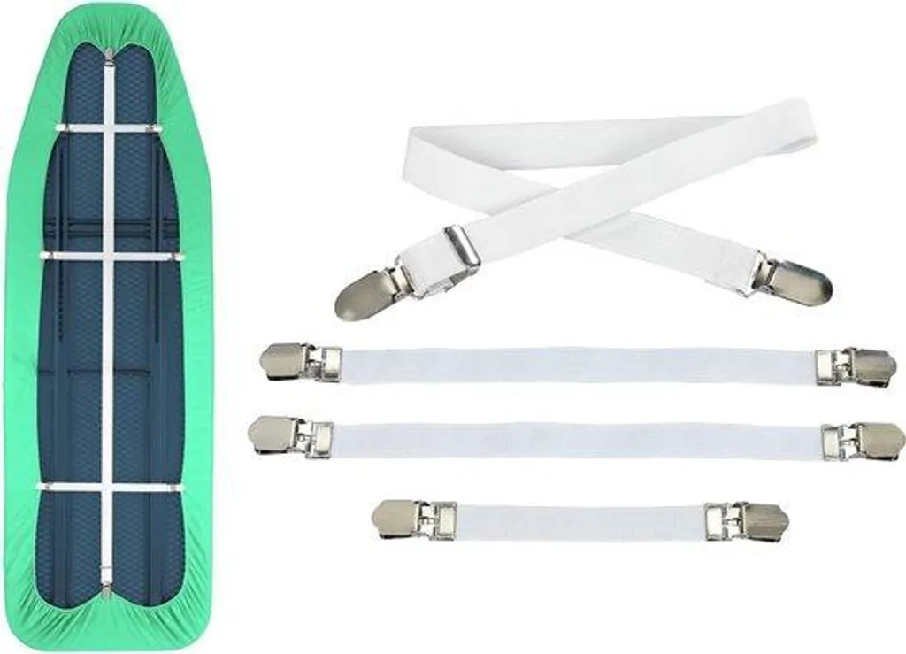 4 Accessoires en caoutchouc blanc pour planches à repasser 16x0,7cm