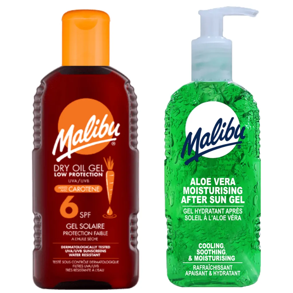 Bundle Solare Malibu: Olio al Carotene + Gel Aloe Vera 2x200ml Offerta