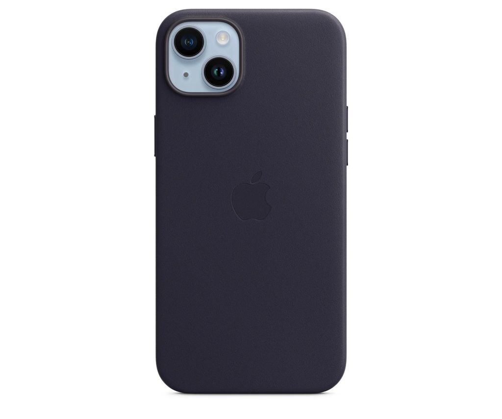 Case für iPhone 14 Plus kompatibel mit MagSafe LEDER Hülle - tinte