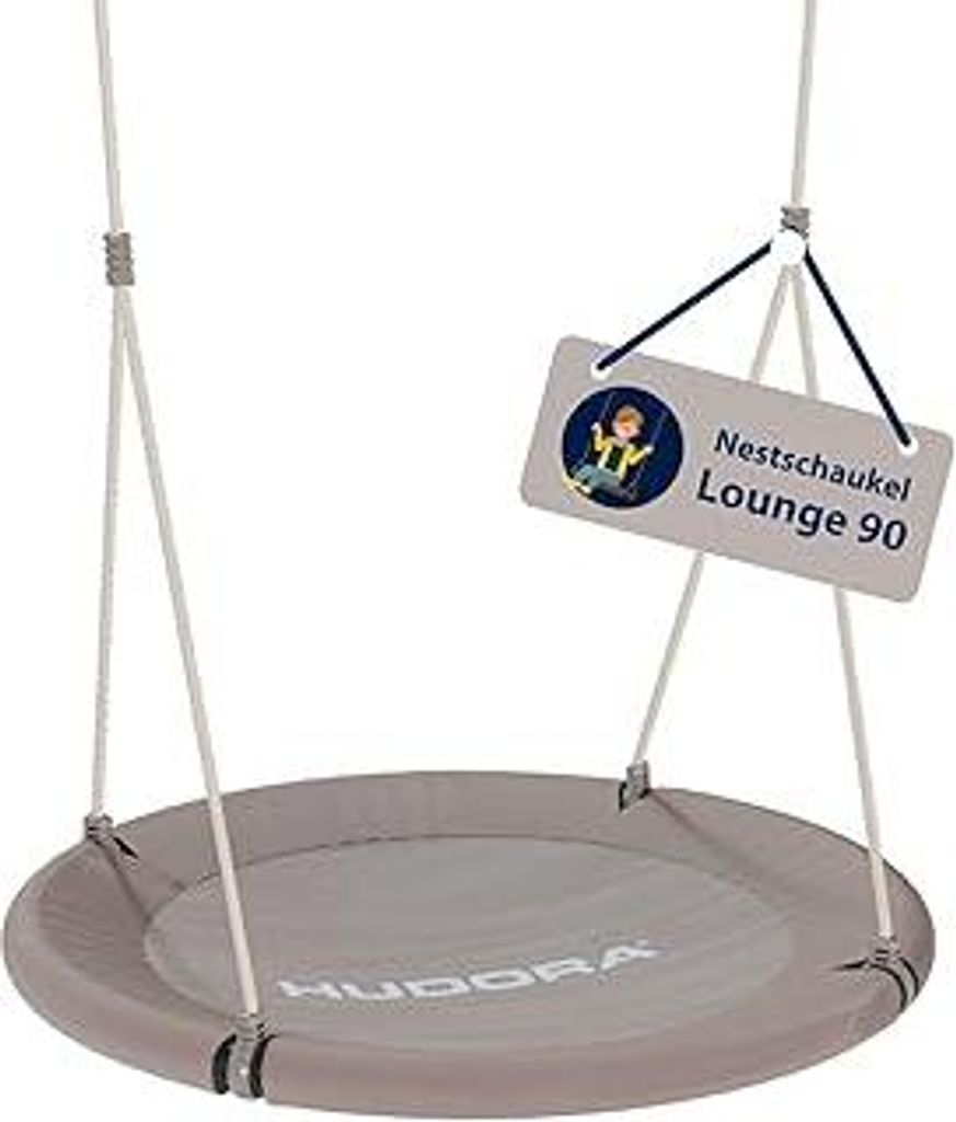 HUDORA Nestschaukel Lounge - Höhenverstellbare Hängeschaukel mit 90/110cm Durchmesser für bis zu 150kg - Schaukel mit geschlossener Sitzfläche ...