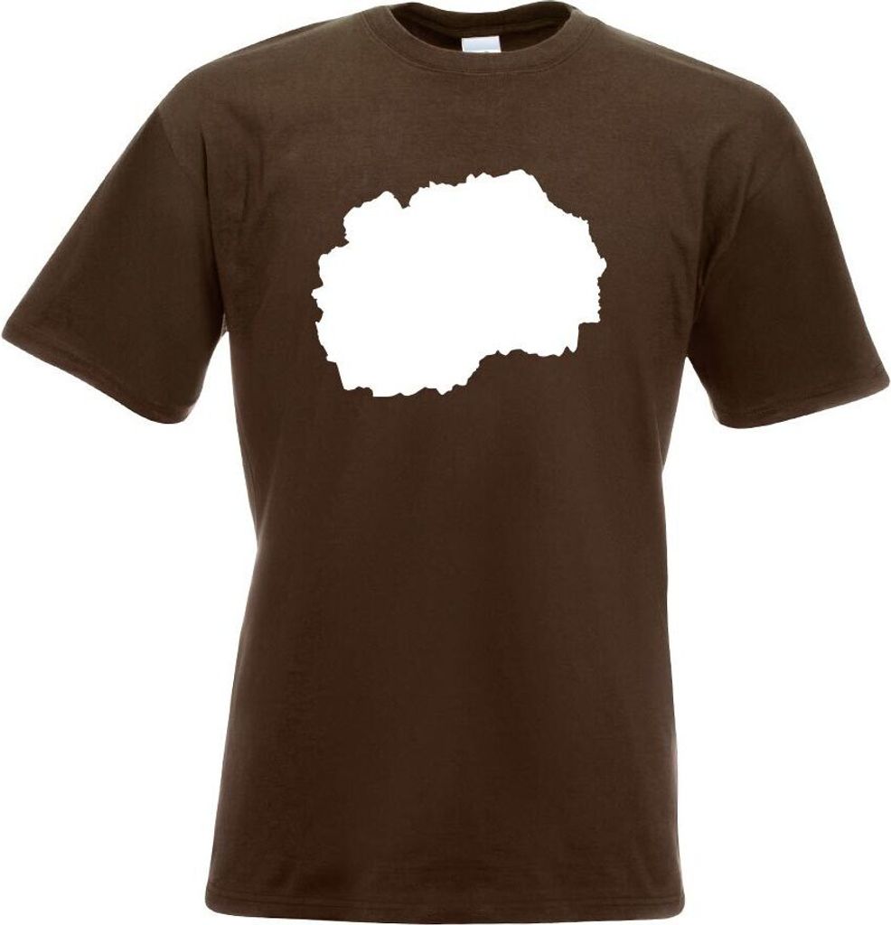 Kiwistar - T-Shirt - Chocolate - Mazedonien Umriss Kontur Herren Funshirt Bedruckt Design Sprüche Spruch Motive - mit Motiv Bedruckt - Funshirt De...