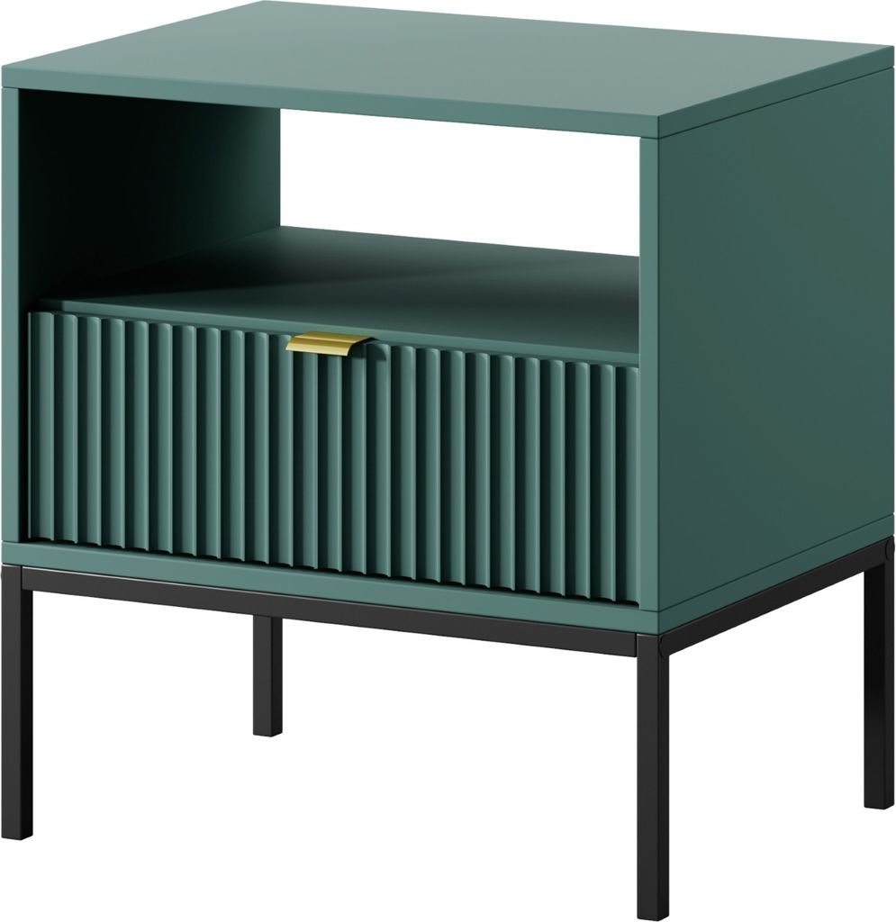 Masseno Nachttisch STELLARE Nachtschrank Beistelltisch für Schlafzimmer 54 x 56 x 39 cm Hellgrün