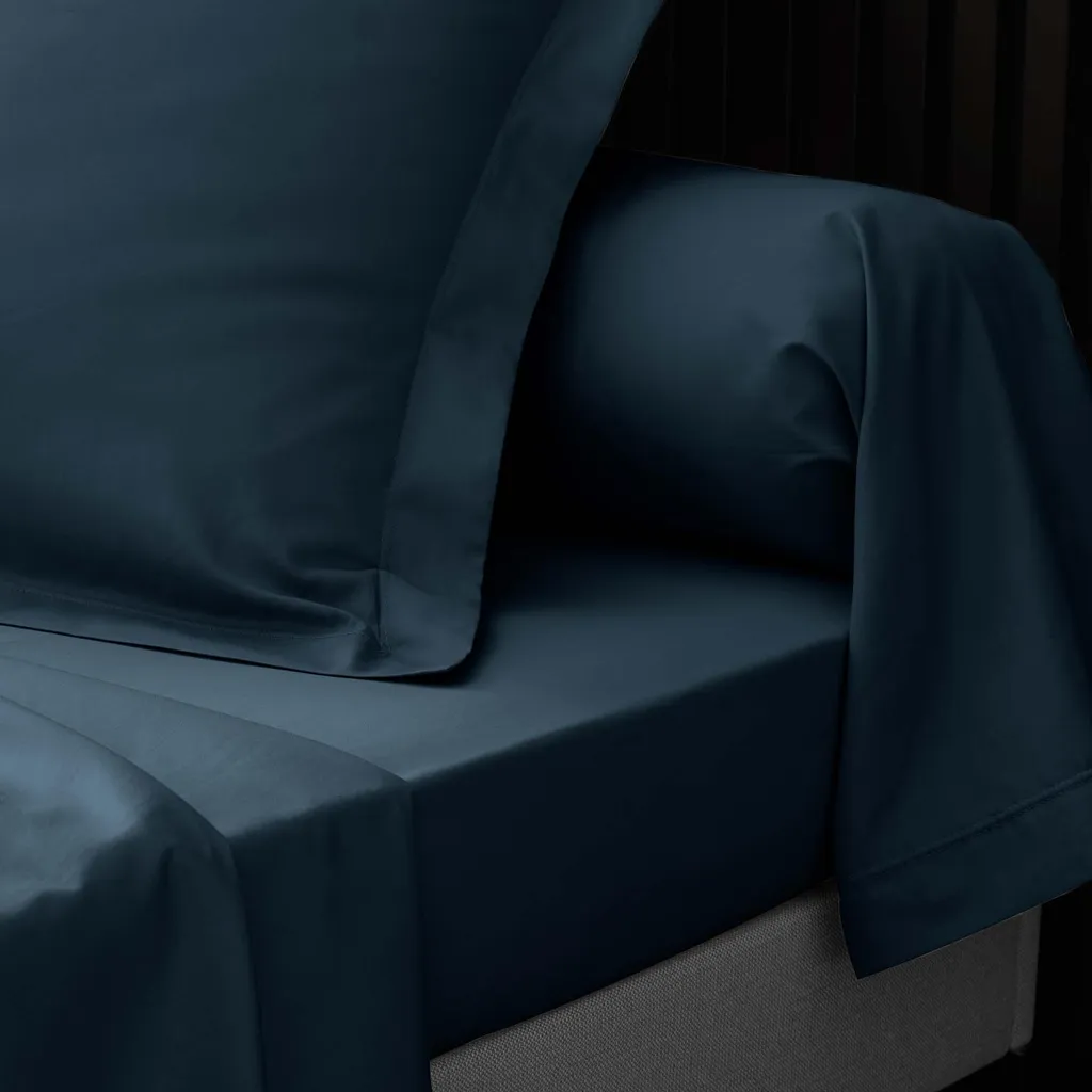 Drap plat en percale de coton 80 fils Terracotta - Qualité hôtelière - 3