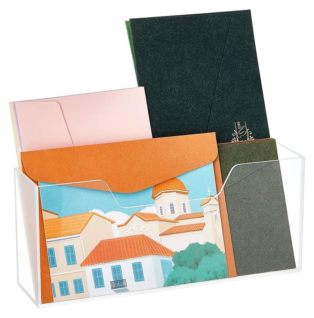 Acryl Briefablage Schreibtisch Organizer Box Klare Ablage für Post und Dokumente