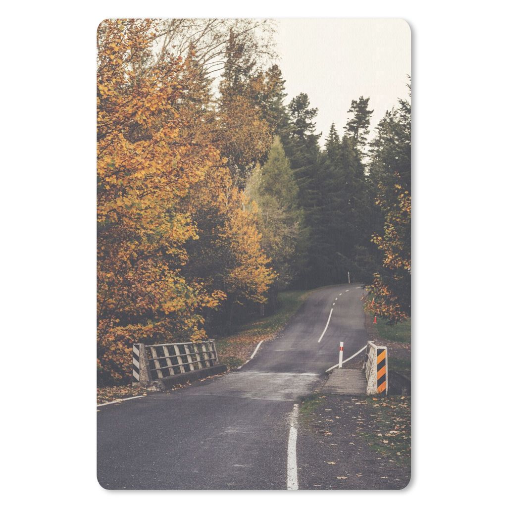 MuchoWow Mauspad Mousepad Bäume - Straße - Herbst 18x27 cm - Mousepads - Maus Mat - Pad - Mausunterlage