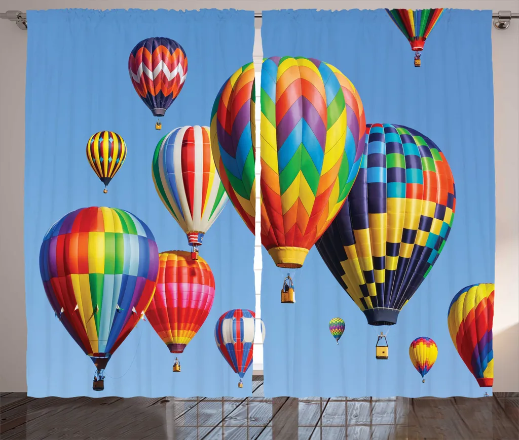 Rideau Anti-Vis-à-Vis Décoratif Voyage Aérien Multicolore 280 x 225 cm