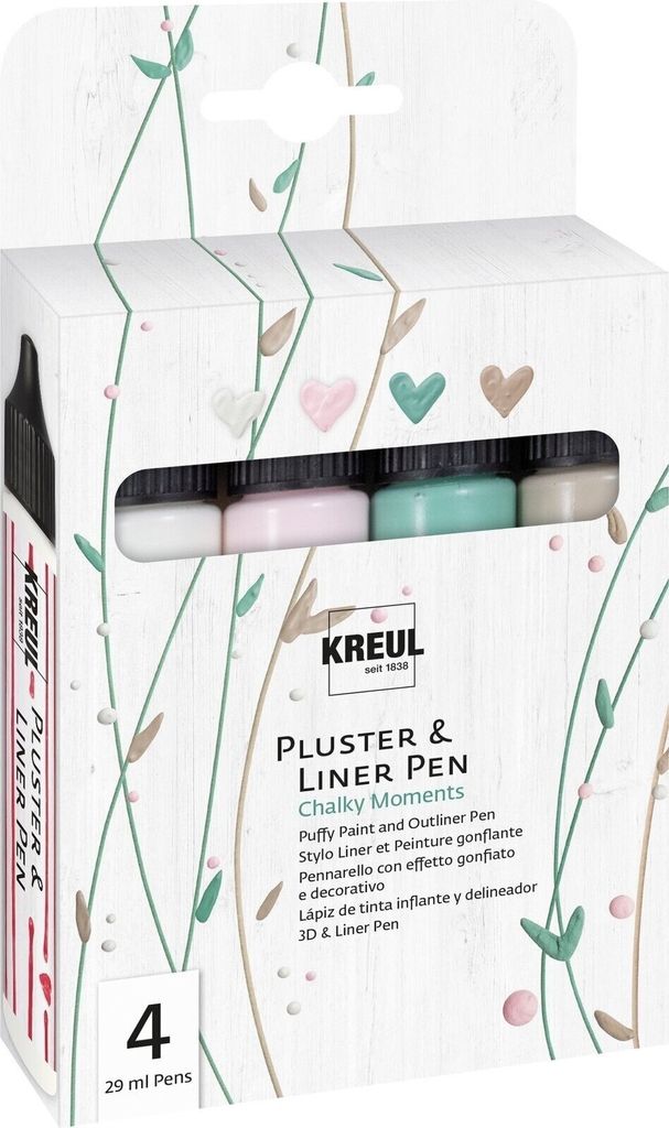 KREUL 49831 KREUL Pluster & Liner Pen, zestaw 4 kredowych Zdjęcie produktu 