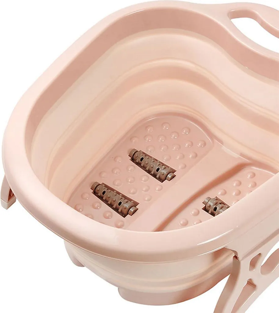 Bain de pieds relaxant pliable rose : Massage et relaxation à domicile