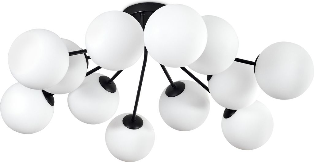 Fossobiubo Deckenlampe aus Metall/Glas in Schwarz/Weiß
