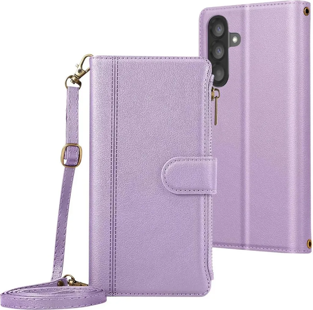 Custodia Galaxy A56 Viaggio Avizar Lavanda: Protezione con Zip e Tracolla - 6