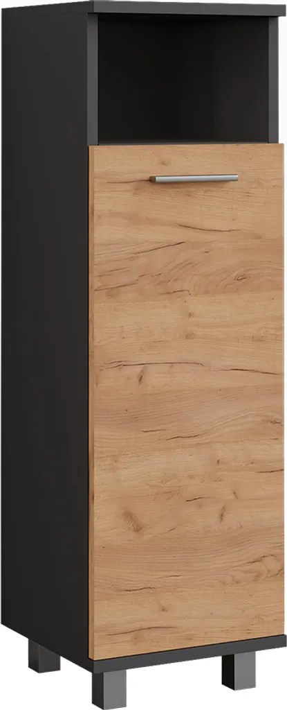 Mobile Bagno Ilias Vicco 190x30 cm: Eleganza Antracite e Quercia Oro
