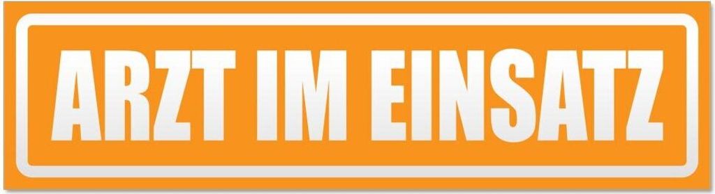 Kiwistar Arzt im Einsatz Motiv 1 invertiert Magnetschild Schild magnetisch - 60cm Orange - Magnetfolie für Auto PKW Kfz