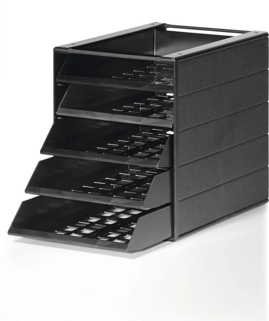 Module de rangement de bureau gris à 5 tiroirs pour dossiers format A4