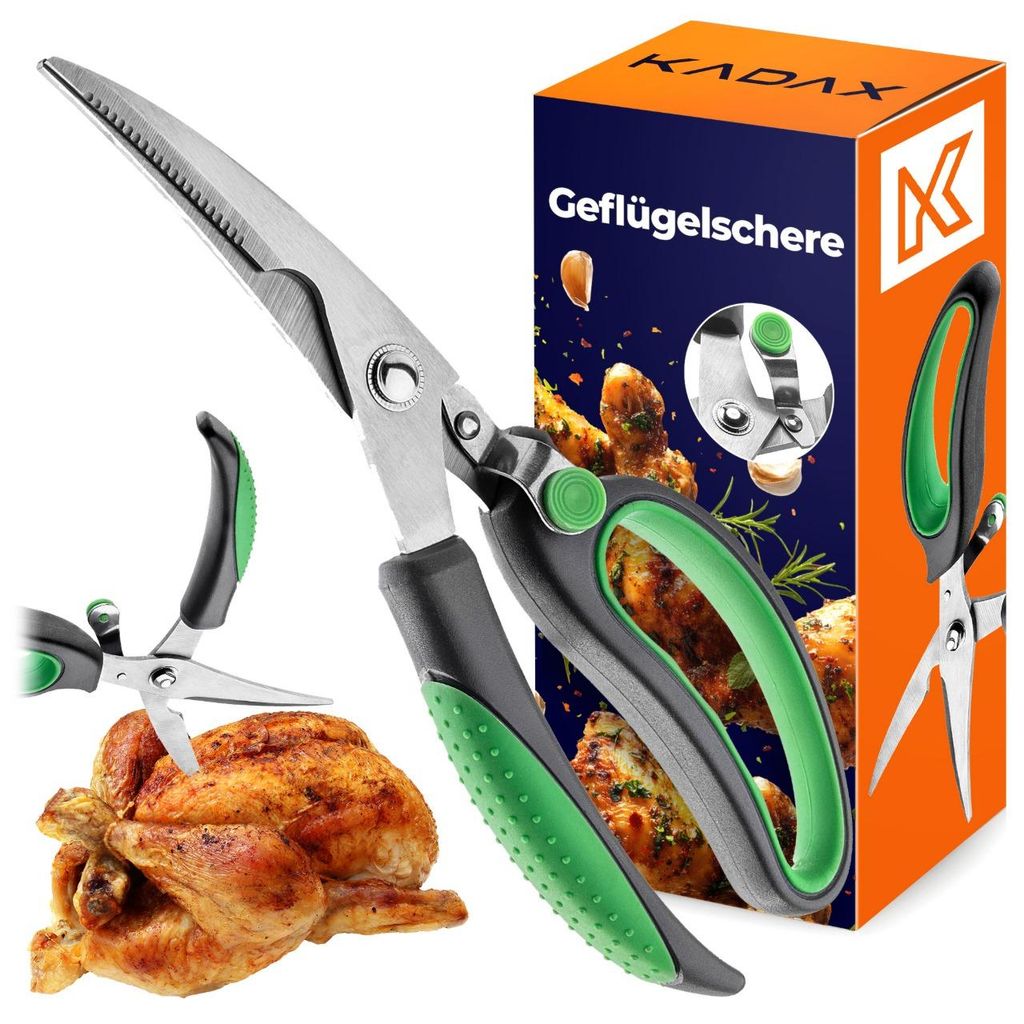 KADAX Geflügelschere "Fontan", aus Edelstahl, Küchenschere für Geflügel, Fisch, Meeresfrüchte, 25 cm