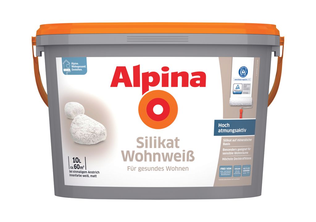 Alpina Silikat Wohnweiß Wandfarbe 10 L Produktbild 
