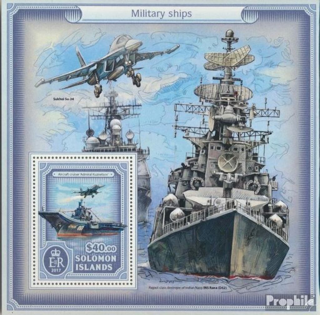 Briefmarken Salomoninseln 2017 Mi Block 607 (kompl. Ausg.) postfrisch Militärschiffe