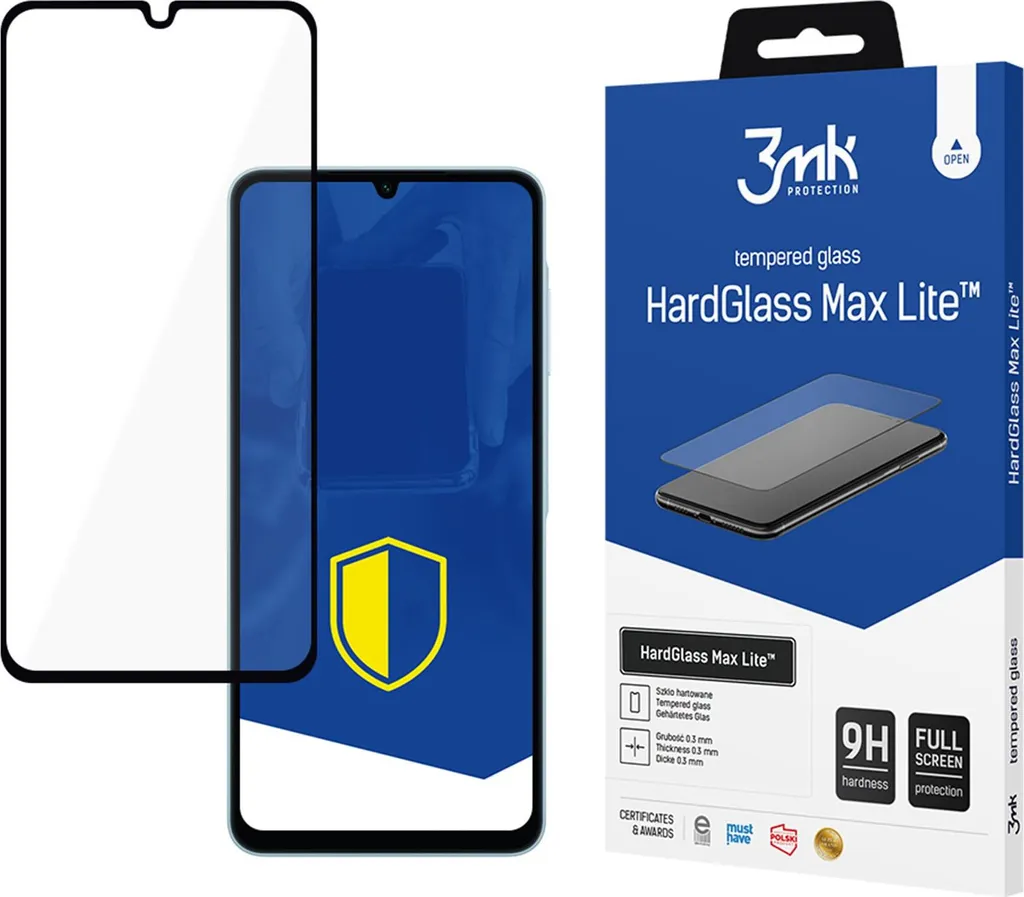 3mk HardGlass Max Lite per Samsung Galaxy A06 Vetro Temperato Nero 9H