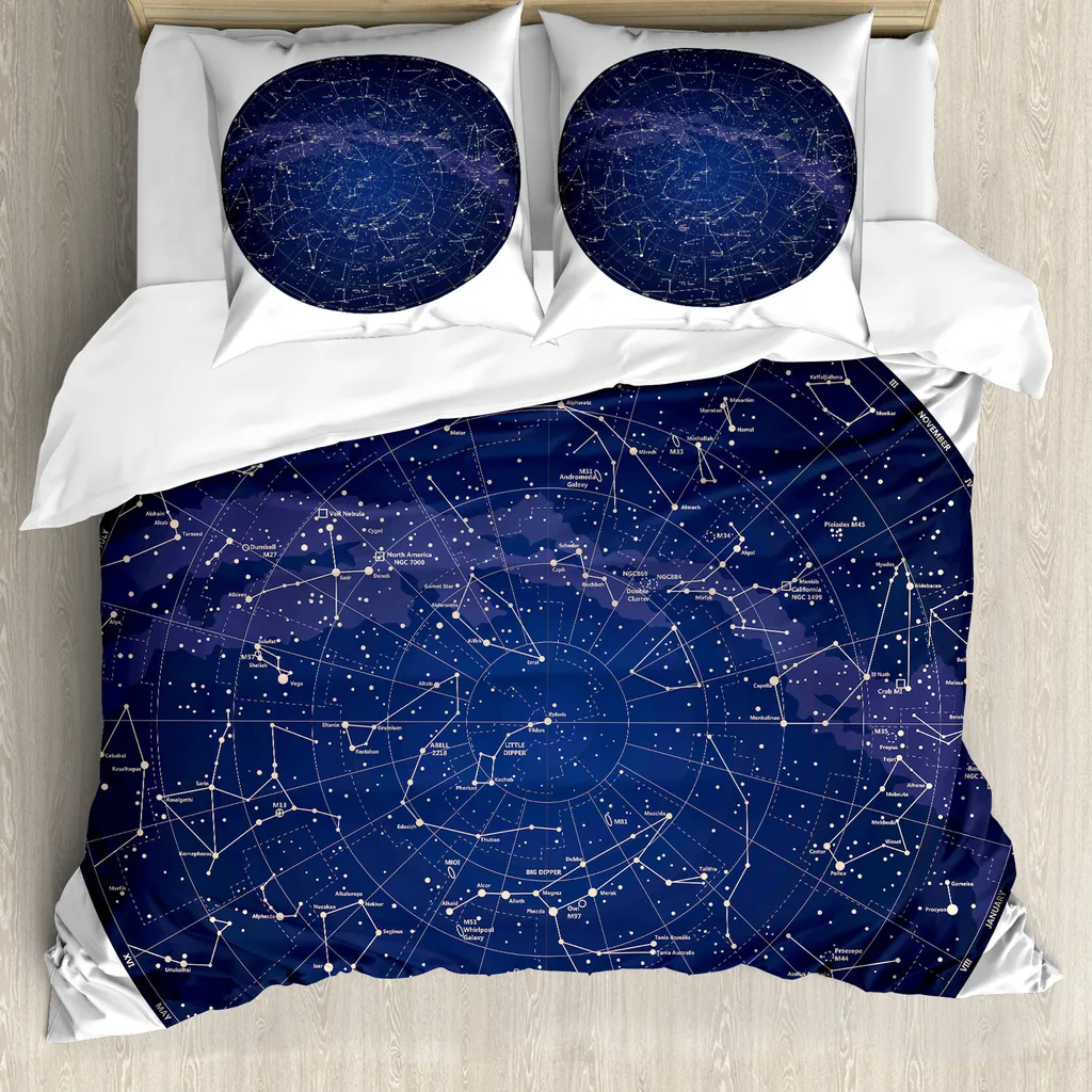 Set Letto Antiacaro ABAKUHAUS Sky Map - Microfibra 155x220 cm