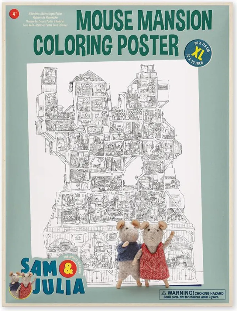 Poster Coloriage Géant Sam et Juliette XL - Le Muizenhuis pour Enfants