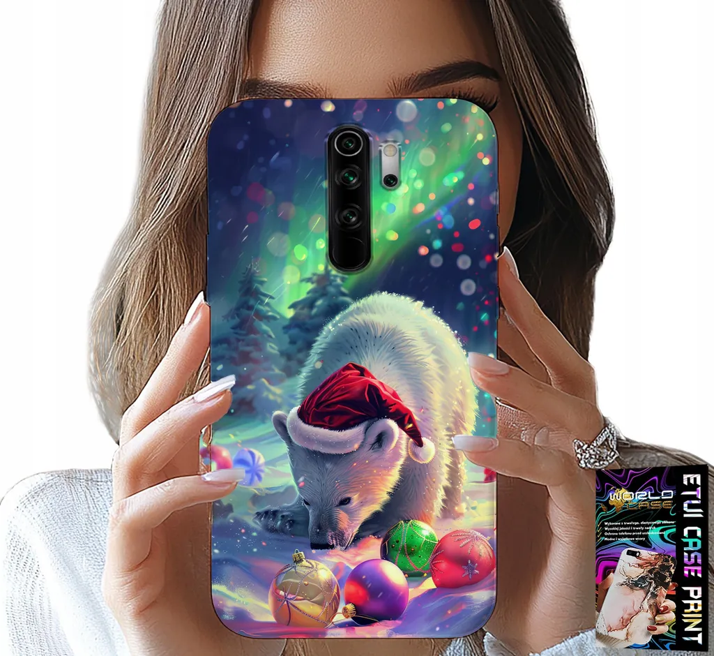 Cover 3D Orso Natale per Xiaomi Note 8 Pro - Protezione Bombshell + Folia