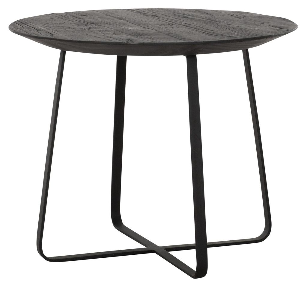 DTP Home Couchtisch Neptunes, mittelgroß, SCHWARZ, 40 x Ø 50 cm, recyceltes Teakholz
