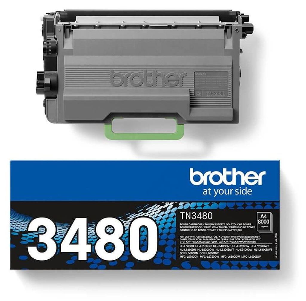 A Brother toner cartridge and its packaging are shown against a white background.