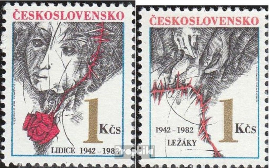 Briefmarken Tschechoslowakei 1982 Mi 2667-2668 (kompl.Ausg.) postfrisch Lidice