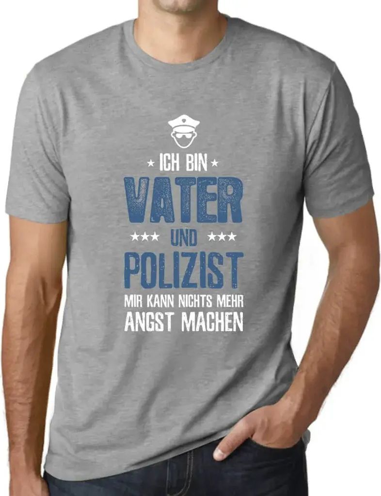 Herren Grafik T-Shirt Vater Polizist Papa Öko-Verantwortlich Vintage Jahrgang Kurzarm Lustige Druck Geburtstag Geschenk Mann