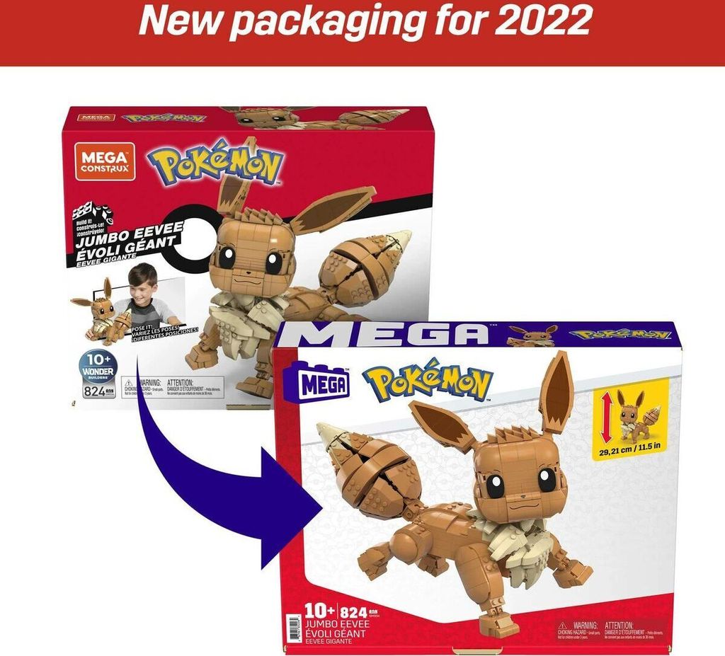 Pokémon Mega Construx - Jumbo Eevee Obrázek produktu 2