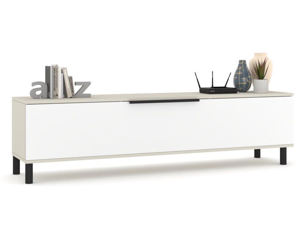 Fernsehschrank TV-Lowboard SIMPLY STEHEND Cashmere/Weiß Produktbild 