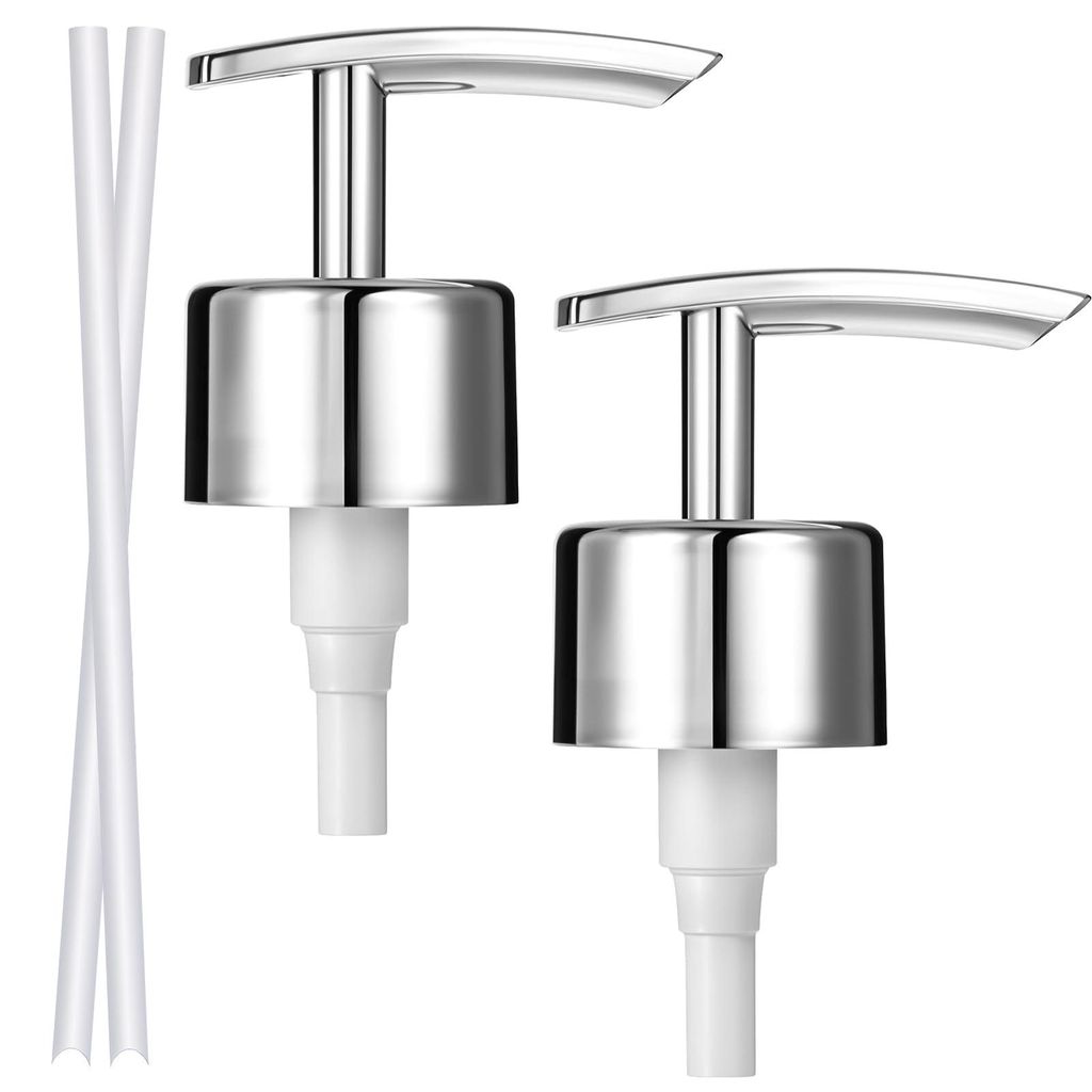 Set mit 2 Seifenspenderpumpen, ABS-Ersatzpumpe für Seifenspender mit 15 cm Schlauch, Seifenspenderpumpe für Shampoo, Duschgel, Handseife, Seifenw...