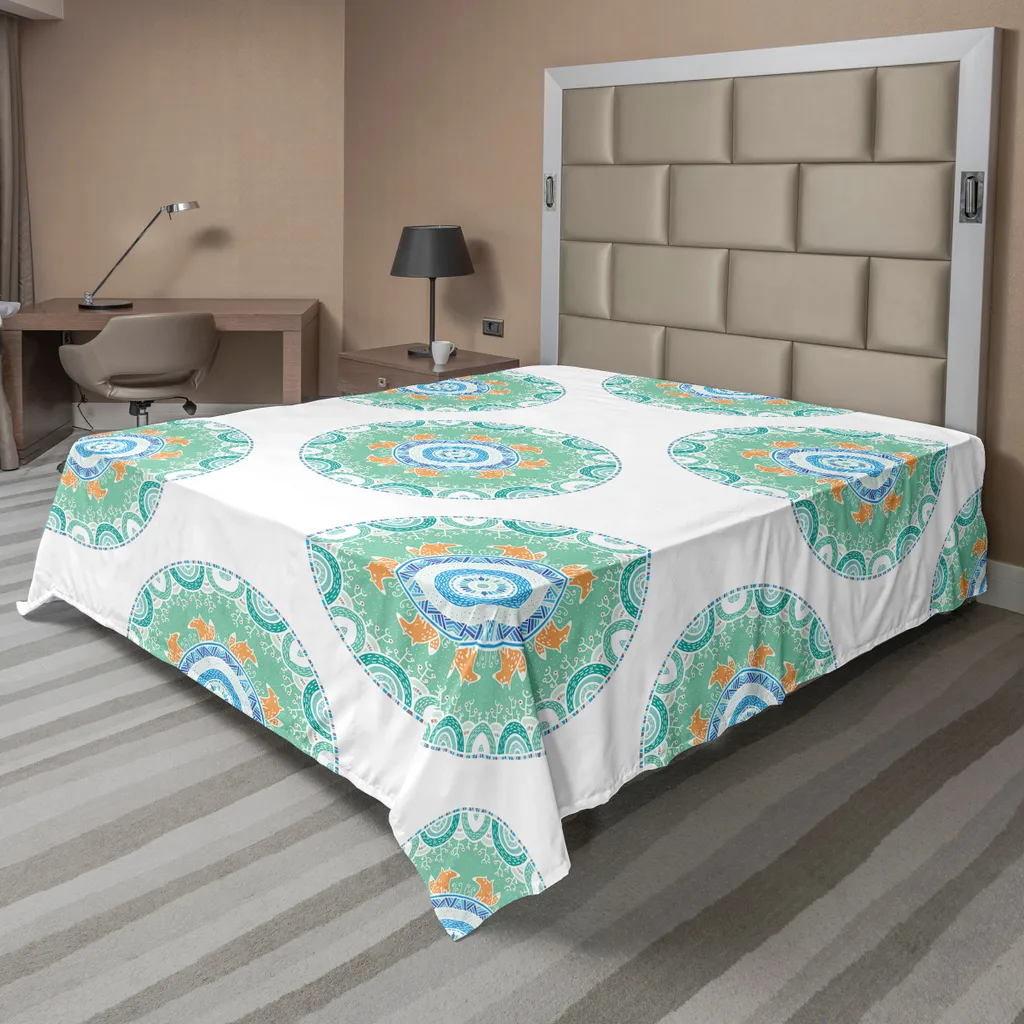 Drap Plat Doux Anti-Plis Motif Renard et Forêt pour Lit Enfant 260x228