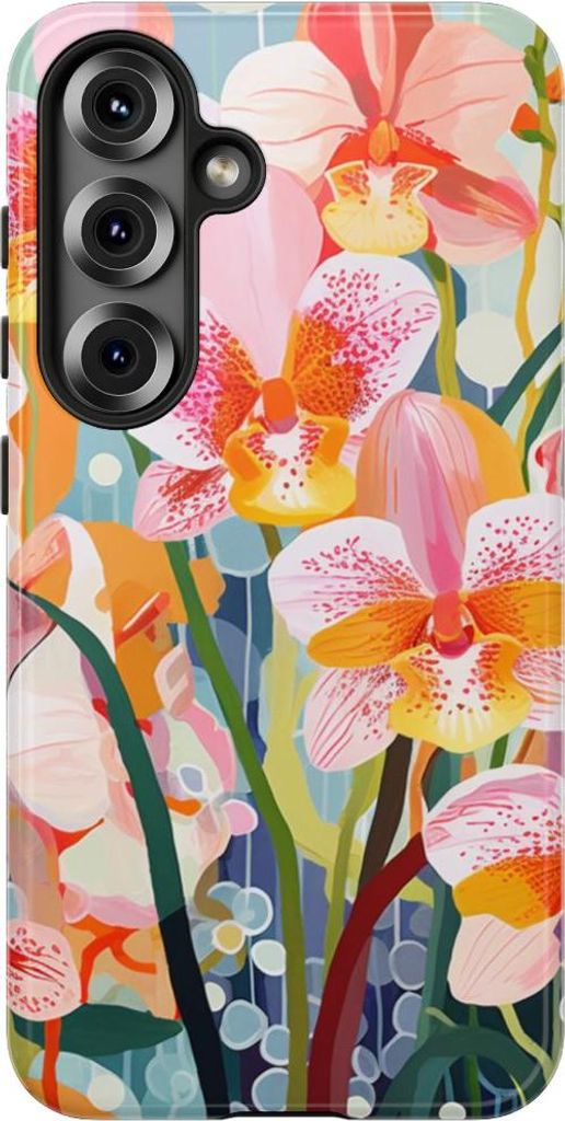 Bunte Orchideenblüten – Hülle Kompatibel mit Samsung Galaxy S25