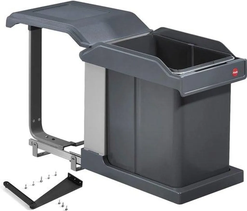 Collecteur de déchets étroit 40 cm avec clapet oscillant ergonomique
