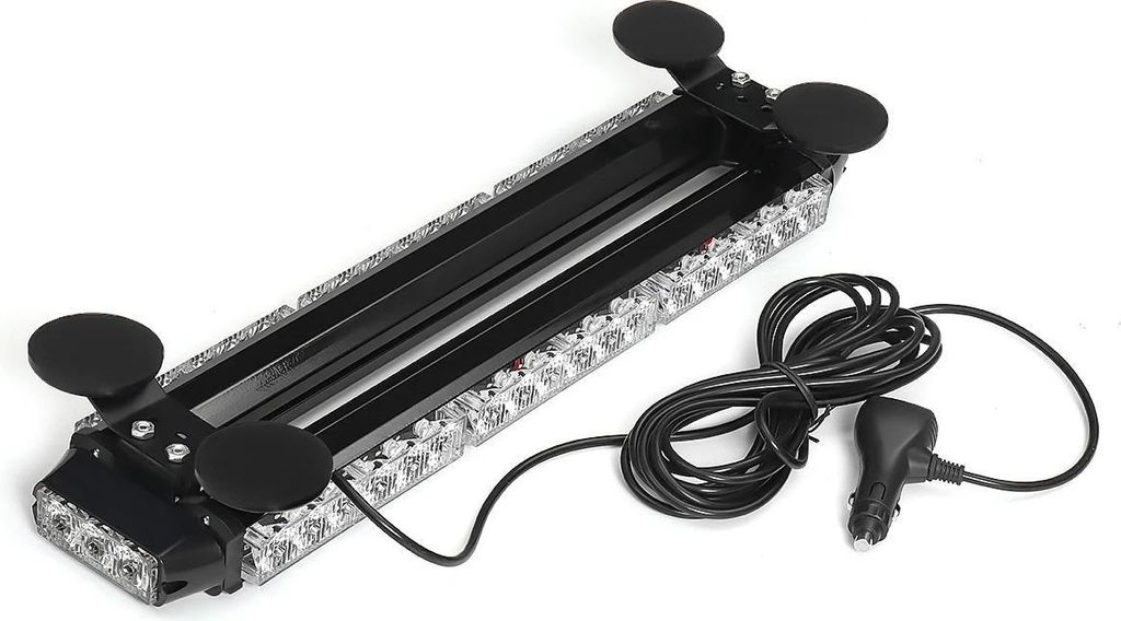 LED Warnbalken - Traffic Advisor Lichtleiste - Länge 53 cm - Mit 42 LED - Leistung 144 W - Beidseitiger Stroboblitz - Wasserdicht - Bernstein 3000 K