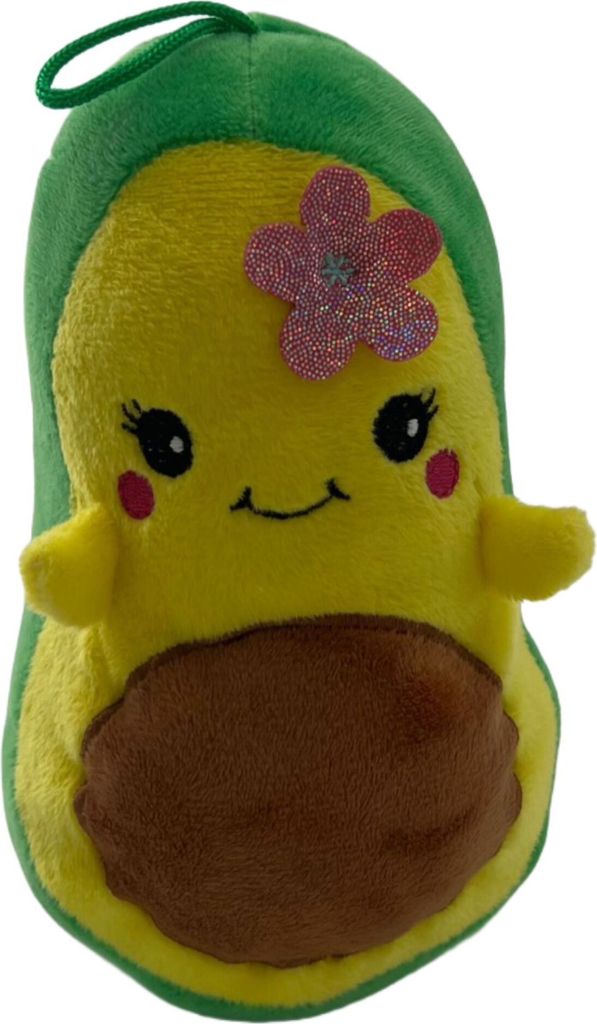 Soma Plüsch-Kissen Avocado Sofa-Rückenkissen Rund Lebensmittel Spielzeug Kuschel-Tier Plüsch-Tier Toy Früchte grün (Avocado 25 cm) + GRATIS Sc...