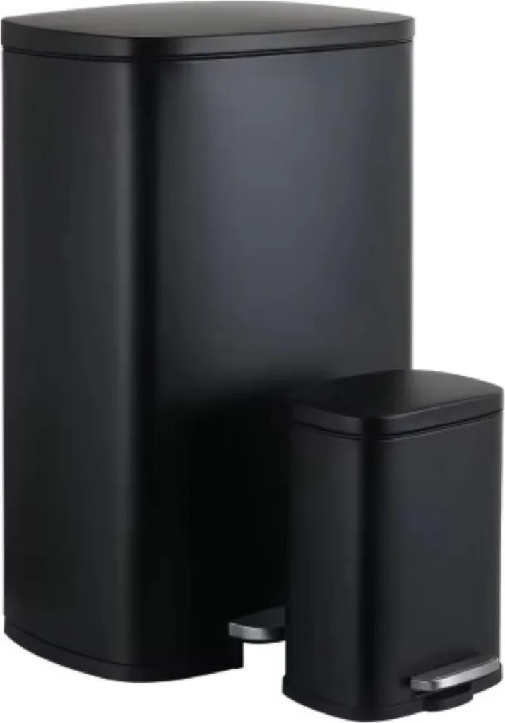 Poubelle anti-traces 50L et 5L inox silencieuse pour éliminer les odeurs