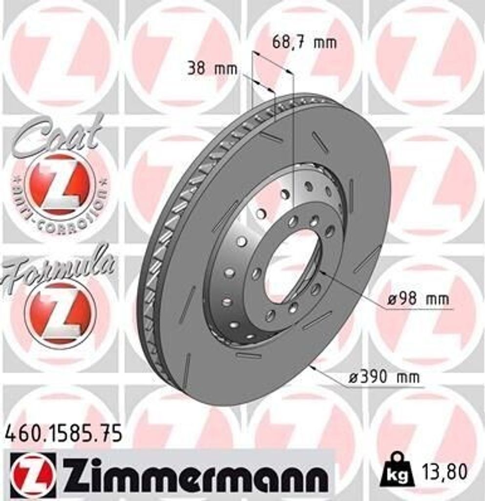 ZIMMERMANN 460.1585.75 - Bremsscheibe für Panamera (970)