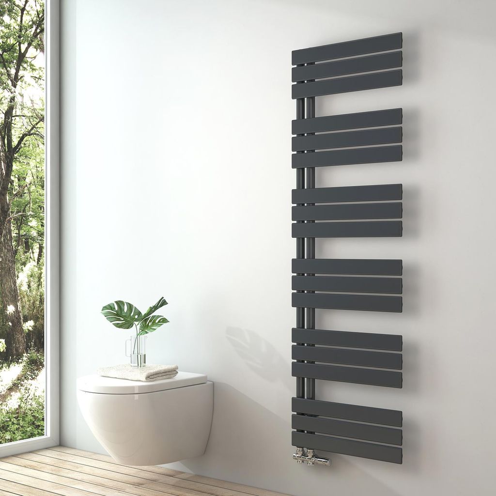 S'AFIELINA 1599x500mm Design Badheizkörper Handtuchheizkörper Flach Paneel Seitenanschlusss Heizkörper für Bad Handtuchtrockner Anthrazit 794 Watt
