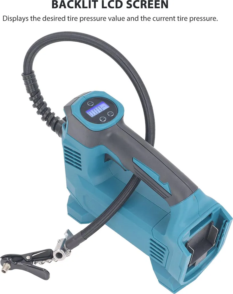 Gonfleur de pneus avec batterie lithium-ion 18V et contrôle LCD précis - 16